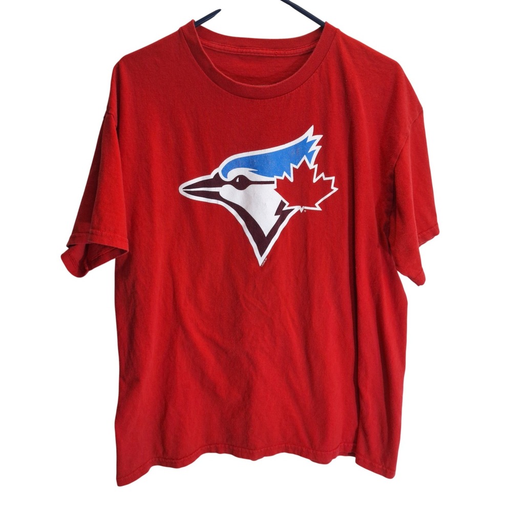 MLB Toronto Blue Jays T-Shirt Mens XL Red Short Sleeve Graphic 100% Cotton Tee